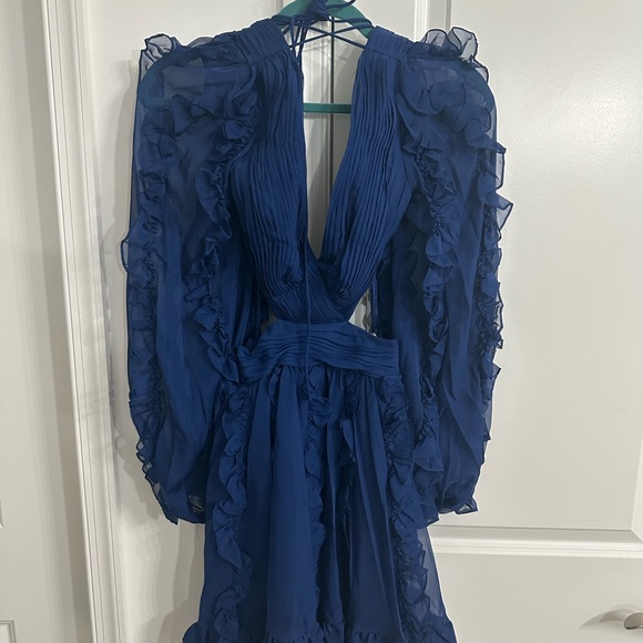 Mac Duggal Indigo Ruffle Cutout Mini Dress - Style 68418 - Picture 2 of 9